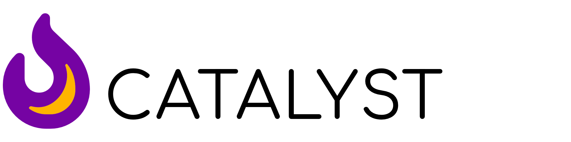 Catalyst logo with purple fire